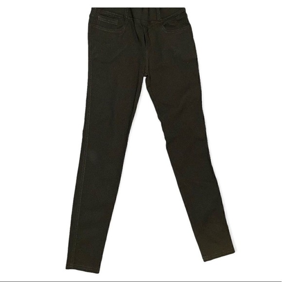 Olive Green Pull On Jeggings Style Pants Stretch Casual Comfort Womens - Picture 1 of 7